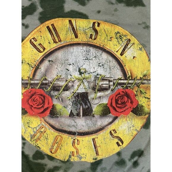 Guns N Roses Graphic Crewneck Sweatshirt Women Small Green Tie Dye Music - Picture 2 of 5